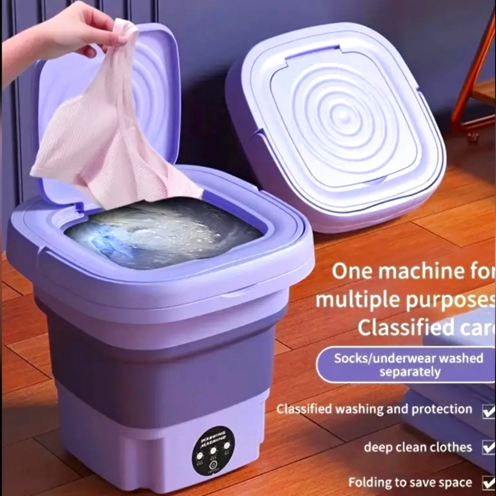 Portable Folding Washing Machine in Purple
